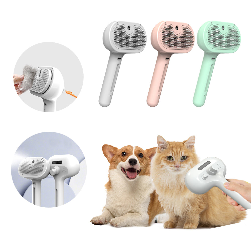Pet Comb Self Cleaning Pets Hair Remover Brush for Dogs Grooming Tools Dematting Comb Built-in Mist Humidifier Pet Products